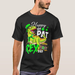 Happy T Rex Saint Patrick's Day Dinosaur Boys Kids T-Shirt