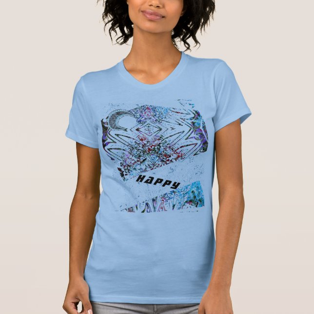 HAPPY t-shirt d'art une lune et motif moderne (Devant)