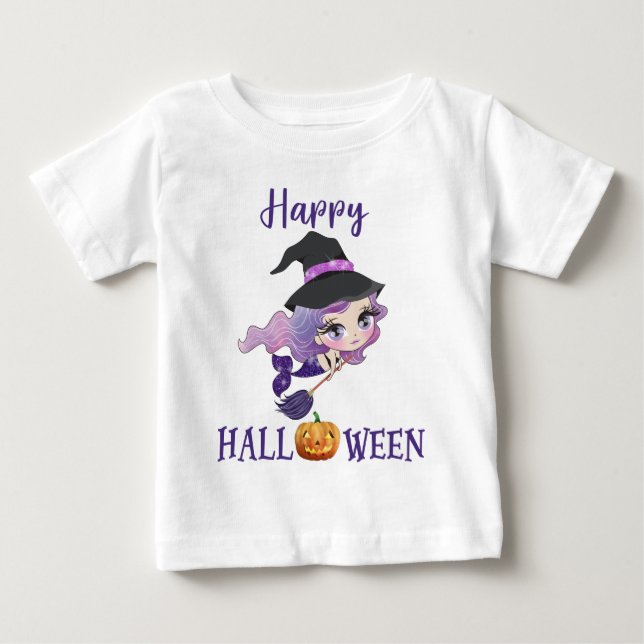 Happy T-shirt Halloween Girl Baby Mermaid T-shirt (Devant)