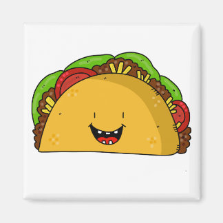 Happy Taco lächelnd Cartoon niedlich Magnet