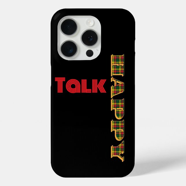 Happy Talk Kariert Black Case-Mate iPhone Hülle (Rückseite)