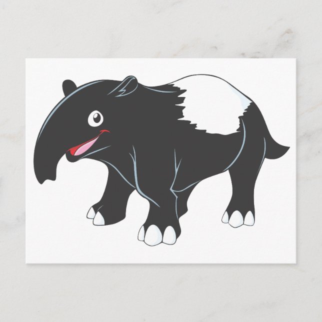 Happy Tapir Cartoon Postkarte (Vorderseite)