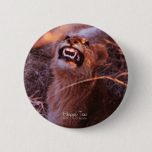 Happy Tau, Lächelnd Lion Cub Button
