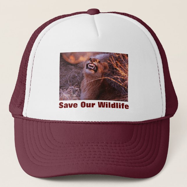 Happy Tau Rette unseren Wildlife Hat Truckerkappe (Vorderseite)