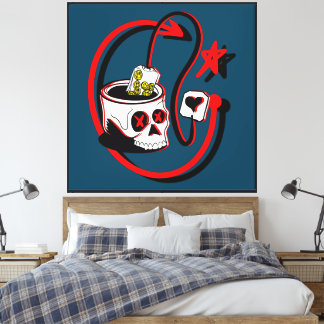 Happy Tea Skull Leinwanddruck