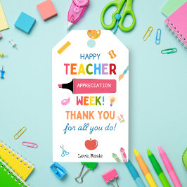 Happy Teacher Appreciation Week Gift Tags Geschenkanhänger