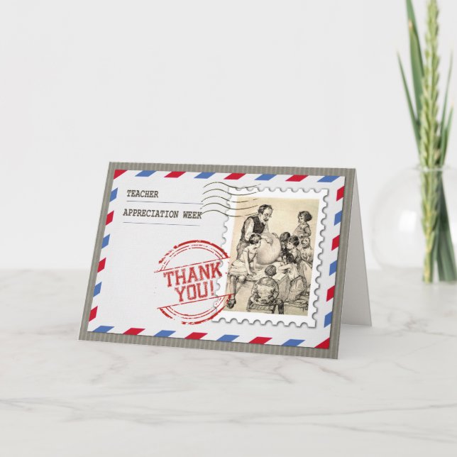Happy Teacher Appreciation Week Vintage Kunstkarte Dankeskarte (Vorderseite)