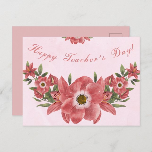 Happy Teachers Day Postkarte (Vorne/Hinten)