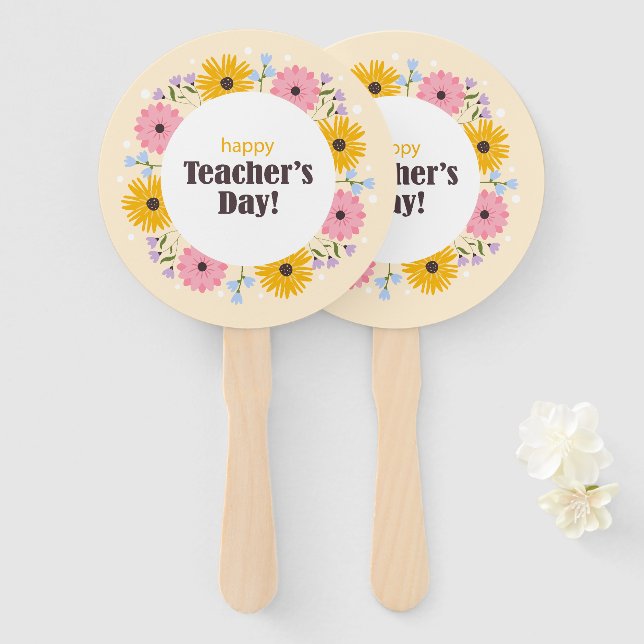 Happy Teacher's Day Wild Flowers Fächer (Vorne und Hinten)