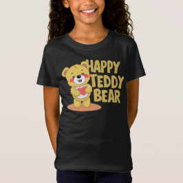 Happy Teddy Bear hält ein Herz T-Shirt