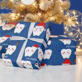 Happy Teeth und Snow Blue Weihnachten Geschenkpapier
