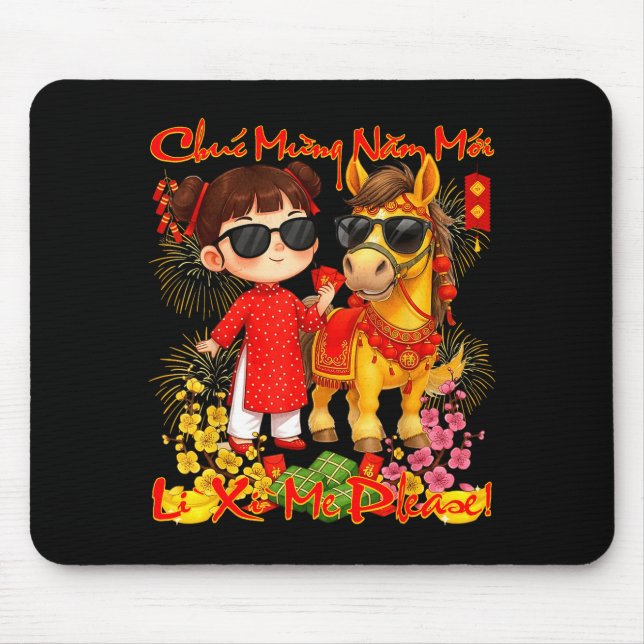 Happy Tet Chuc Mung Nam Moi 2026 Li Xi Me Please K Mousepad (Vorne)