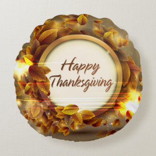 Happy Thanksgiving 3 Runde Kissen