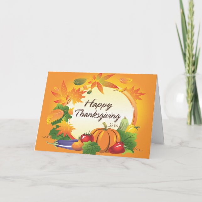 Happy Thanksgiving 5 Card Feiertagskarte (Vorderseite)