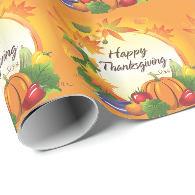 Happy Thanksgiving 5 Wrapping Paper Geschenkpapier (Rolleneckpunkt)