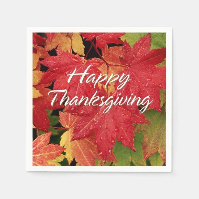 Happy Thanksgiving 8 Optionen Serviette (Vorderseite)