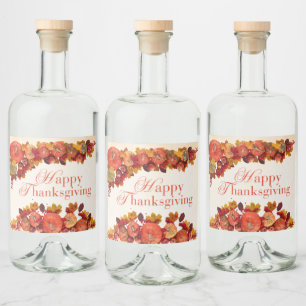 Happy Thanksgiving Alkoholflaschenetikett