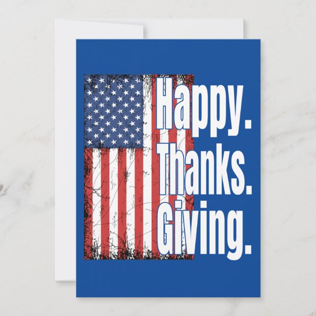 Happy Thanksgiving American Flag Einladung (Vorderseite)