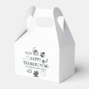 Happy Thanksgiving, anpassen Familienname niedlich Geschenkschachtel