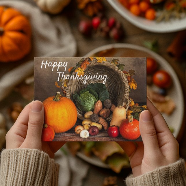 Happy Thanksgiving Autumn Harvest Pumpkin Postkarte (Von Creator hochgeladen)