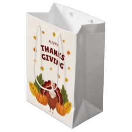 Happy Thanksgiving Autumn Pumpkin Mittlere Geschenktüte