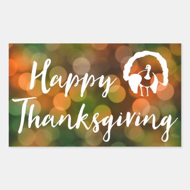 Happy Thanksgiving (beide Fallleuchten) Rechteckiger Aufkleber (Vorderseite)