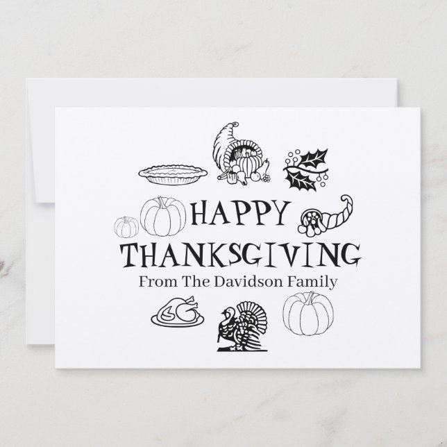 Happy Thanksgiving benutzerdefinierte Familienname (Vorderseite)