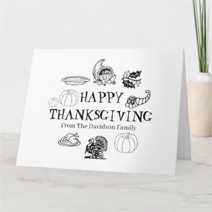 Happy Thanksgiving benutzerdefinierte Familienname Karte