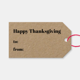 Happy Thanksgiving black to from modern kraft Geschenkanhänger