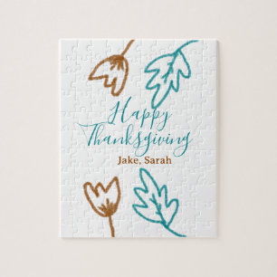 Happy Thanksgiving blauen braunen Herbstlaub Blume