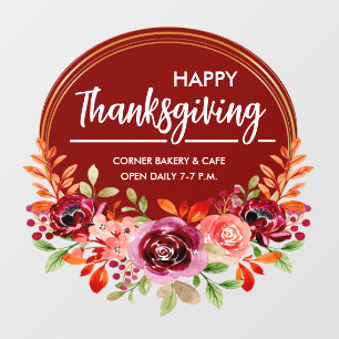 Happy Thanksgiving Blumenkreide Fensterheber Fensteraufkleber