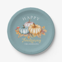 Happy Thanksgiving Blumenkürbis blau