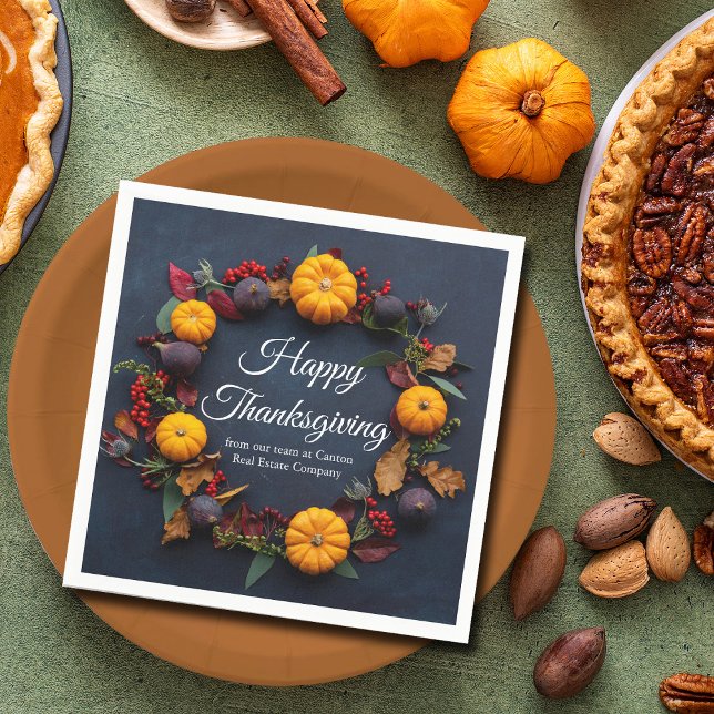 Happy Thanksgiving Business Pumpkin Dinner Party Serviette (Von Creator hochgeladen)