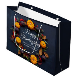 Happy Thanksgiving Business Pumpkin Wreath Custom Große Geschenktüte