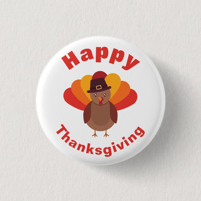 Happy Thanksgiving Button (Vorderseite)