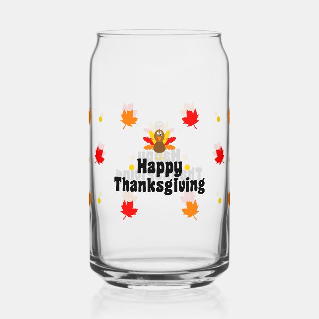 Happy Thanksgiving Can Glass Fall Drinkware Dosenglas (Vorderseite)