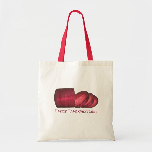 Happy Thanksgiving Canned Cranberry Sauce Food Tragetasche (Vorne)
