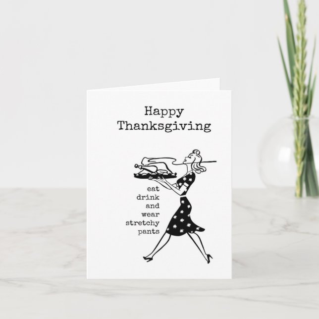 Happy Thanksgiving Card, Funny, Sarcastic Karte (Vorderseite)