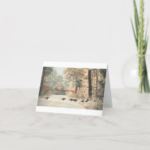 Happy Thanksgiving Card Wilde Truthühner BLANK INS