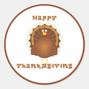Happy Thanksgiving Cartoon Truthahn Aufkleber