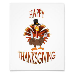 Happy Thanksgiving Cartoon Türkei Fotodruck