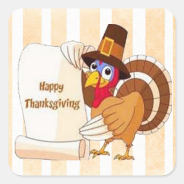 Happy Thanksgiving Cartoon Türkei Stickers (Vorderseite)