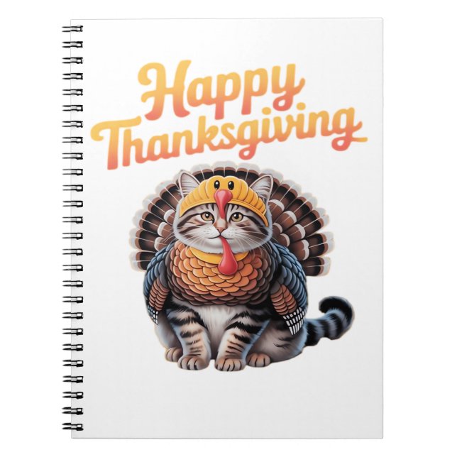 Happy Thanksgiving Cat Turkey Day Fall Classic T-S Notizblock (Vorderseite)