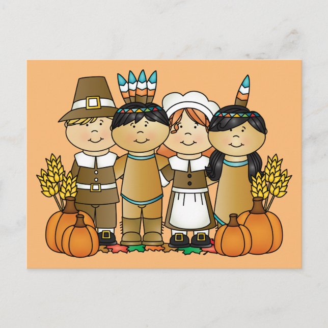 Happy Thanksgiving Children Postkarte (Vorderseite)