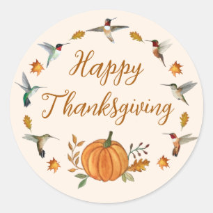 Happy Thanksgiving Classic Round Sticker