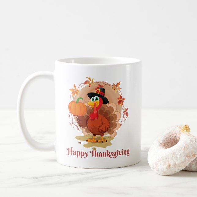 Happy Thanksgiving Coffee Tasse (Mit Donut)