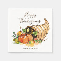 Happy Thanksgiving Cornucopia Fall Harvest Custom