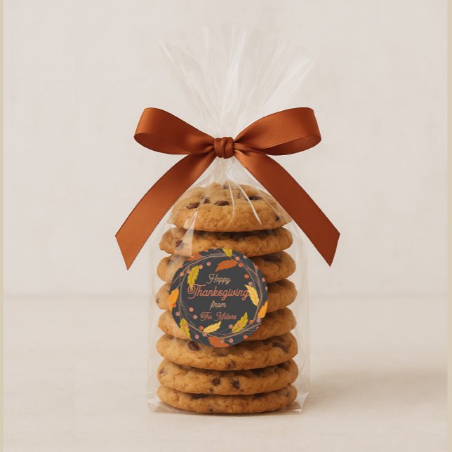 Happy Thanksgiving Custom Round Aufkleber (Von Creator hochgeladen)