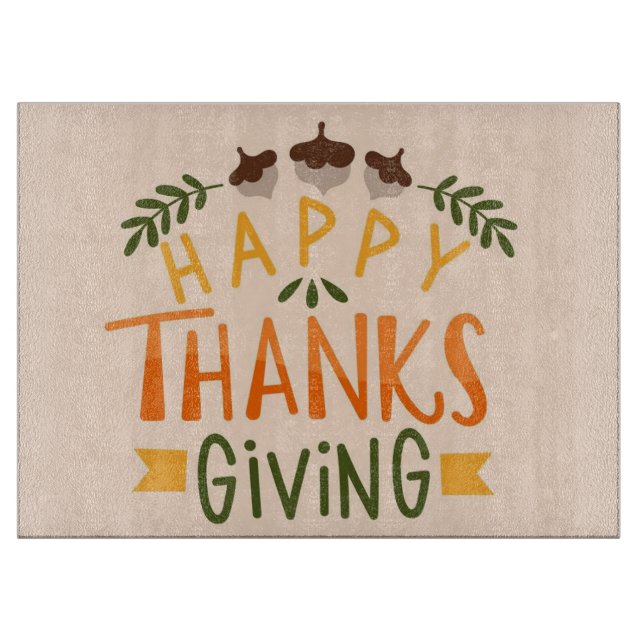 Happy Thanksgiving Cutting Board Schneidebrett (Vorderseite)