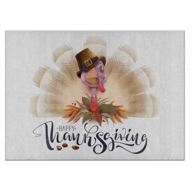 Happy Thanksgiving Cutting Board Schneidebrett (Vorderseite)